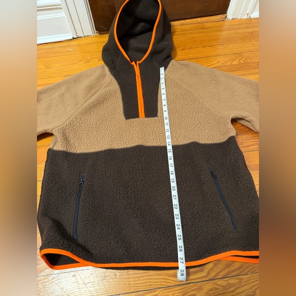 Champion+Todd Snyder Fleece Hoodie Size XL Brown/Orange Half Zip Pullover - Picture 7 of 8
